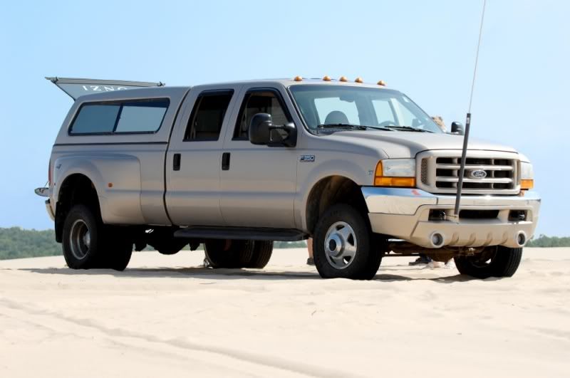1999 Ford F350 dually with the V10 Triton. Not necessarily the "nimblest" of 