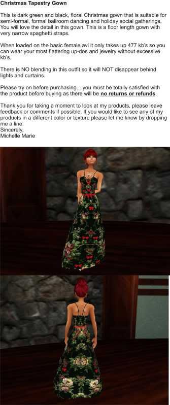 Christmas Tapestry Gown