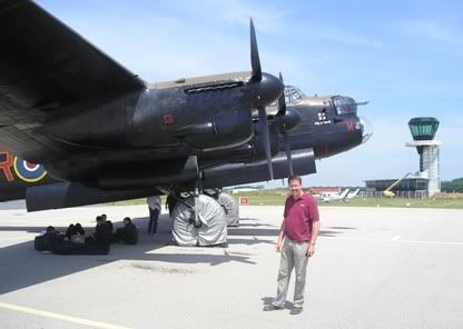 Yours truly by the BBMF Lancaster airside at Le Harve