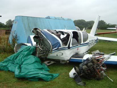 The sad remains of our aircraft