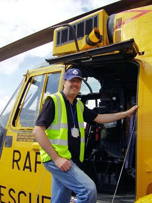 Me being invited in to the RAF Sea King