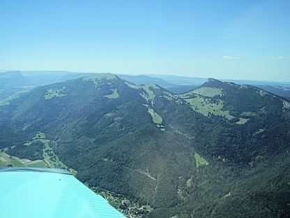 Flying through a valley in the Jura
