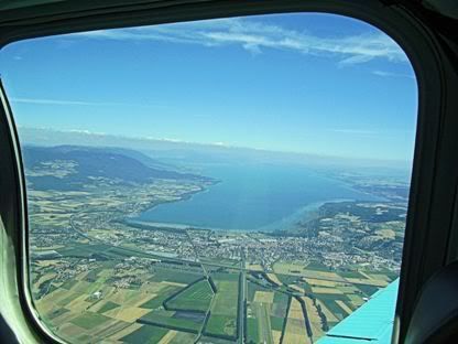 Yverdon with the airfield runway at the bottom
