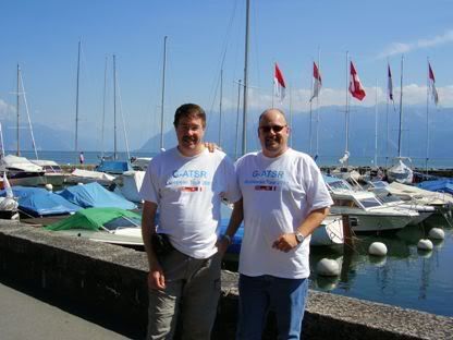 Team t-shirts at Lake Geneva