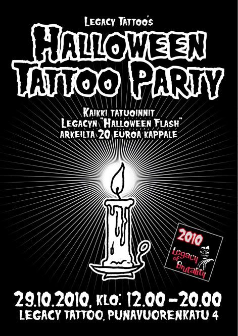 Legacy Tattoo, Punavuorenkatu 4. Kaikki tatuoinnit Legacyn ”Halloween Flash” 