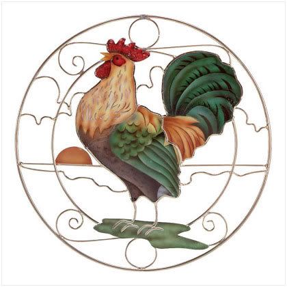 order # 31697-- crowing rooster sun - catcher -a plump rooster welcome the sunlight as it streams through the brightly painted panels. 6 1/2''diameter .$ 9.95 Pictures, Images and Photos