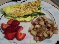 Asparagus Omelet and Red New Potato Homefries