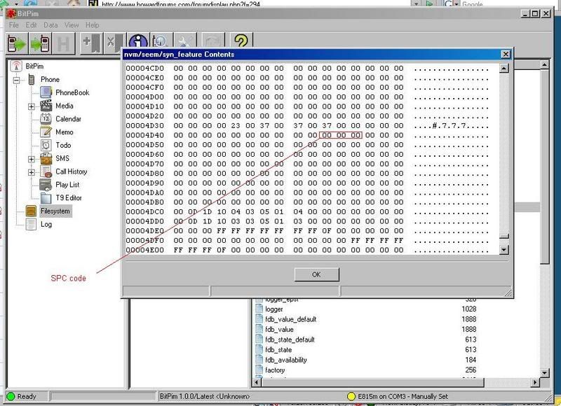 Here's a pic of the SPC in BitPim.