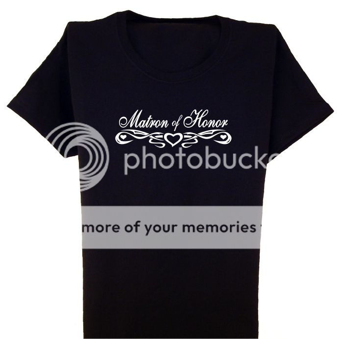 matron of honor print on black t