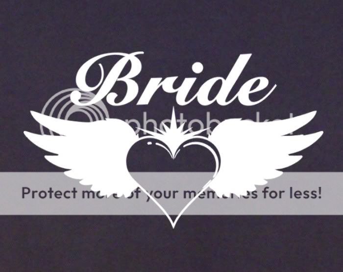 Angel Wings BRIDE Ladies T Shirt XS XXL wedding heart  