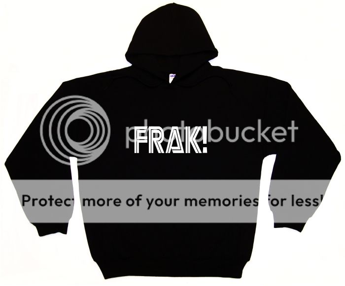 FRAK BATTLESTAR GALACTICA BLACK HOODIE SWEATSHIRT S 5X  