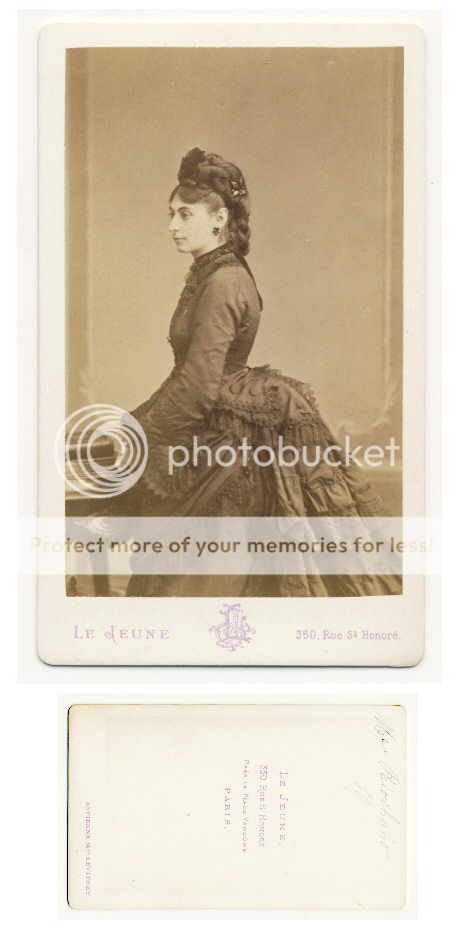 BEAUTIFUL GIRL bustle dress fashion CDV PHOTO 1870s  