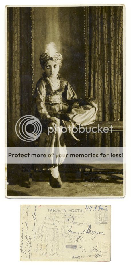 CUTE BOY as Aladdin Arabian carnival costume PHOTO 1931  