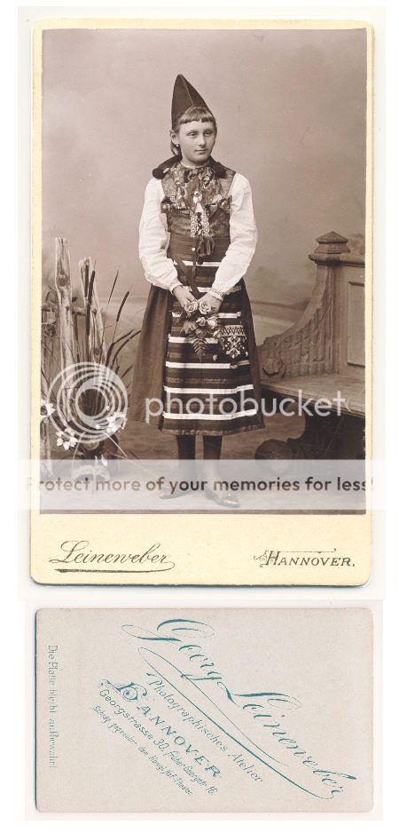 YOUNG GIRL German folk costume CDV PHOTO c1900  