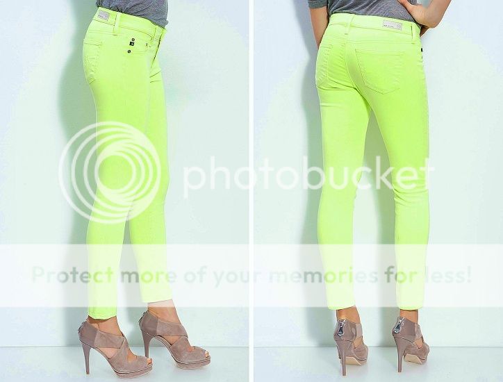 168 AG Jeans The Stilt Adriano Goldschmied Neon Yellow Skinny Green